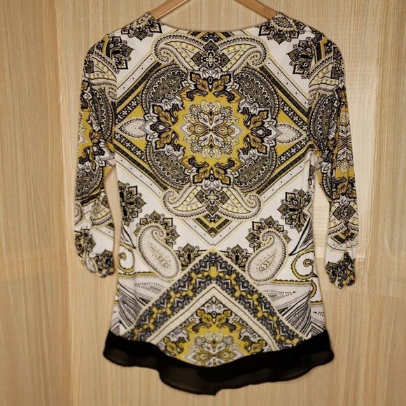 JM Collection Womens Petite Stretchy Paisley Tunic - Picture 2 of 7